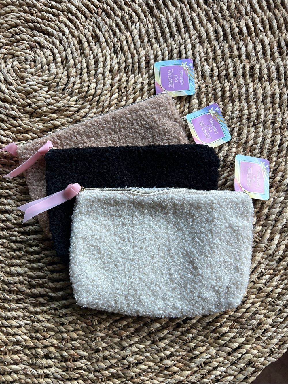 New Sherpa cosmetic bags.